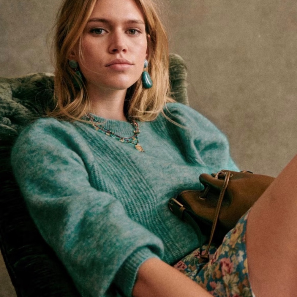 Sezane Patti Jumper Vert Céladon - Size M